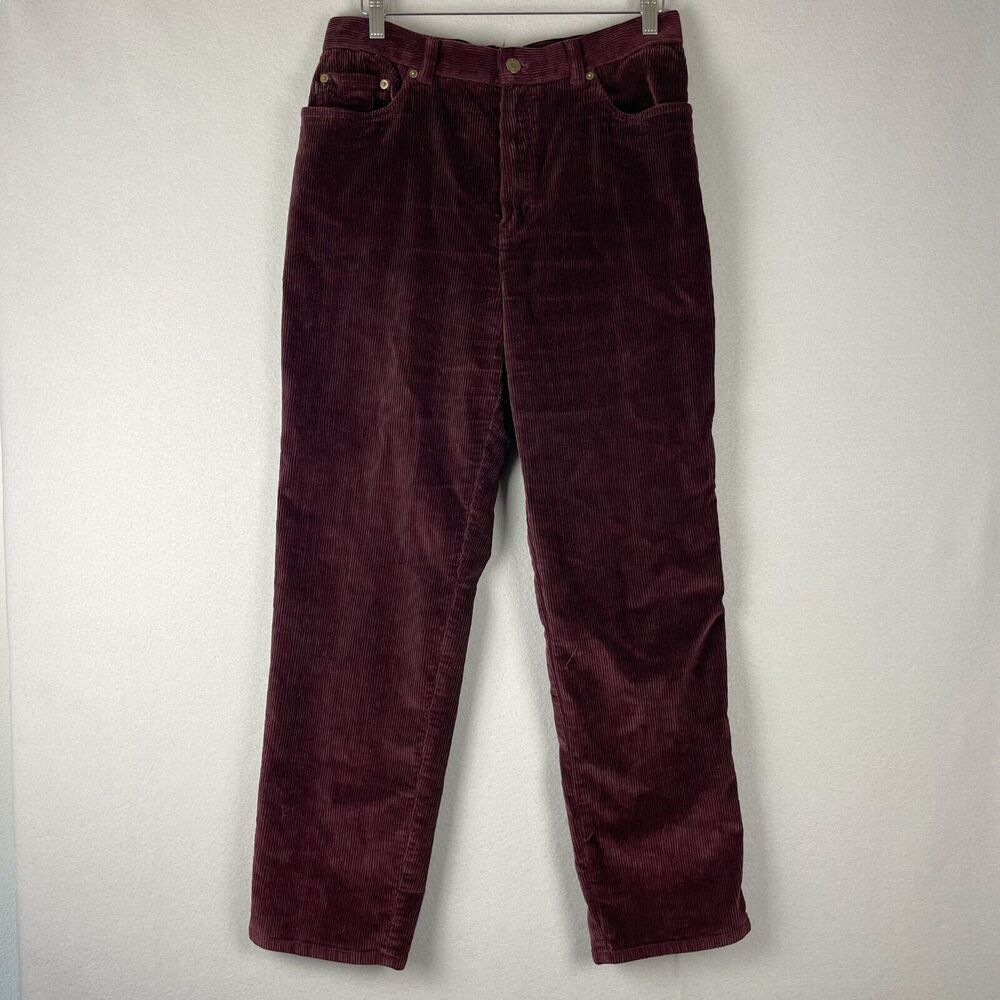 Vintage Ralph Lauren Jeans Co Corduroy Pant Womens 31 X 30 Maroon Straight